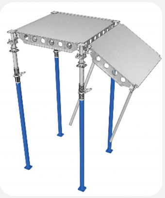 Aluminium deck slab formwork with drop head